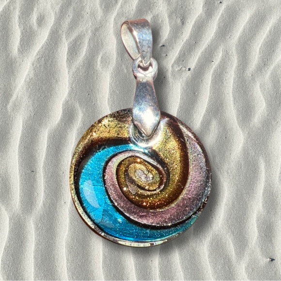 Multicolor Glass Swirl Pendant - Picture 1 of 2